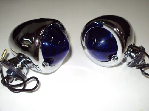 Acessórios Harley Davidson-par De Pisca Cromado Lente Azul